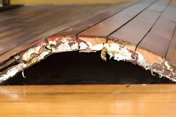water damaged floor