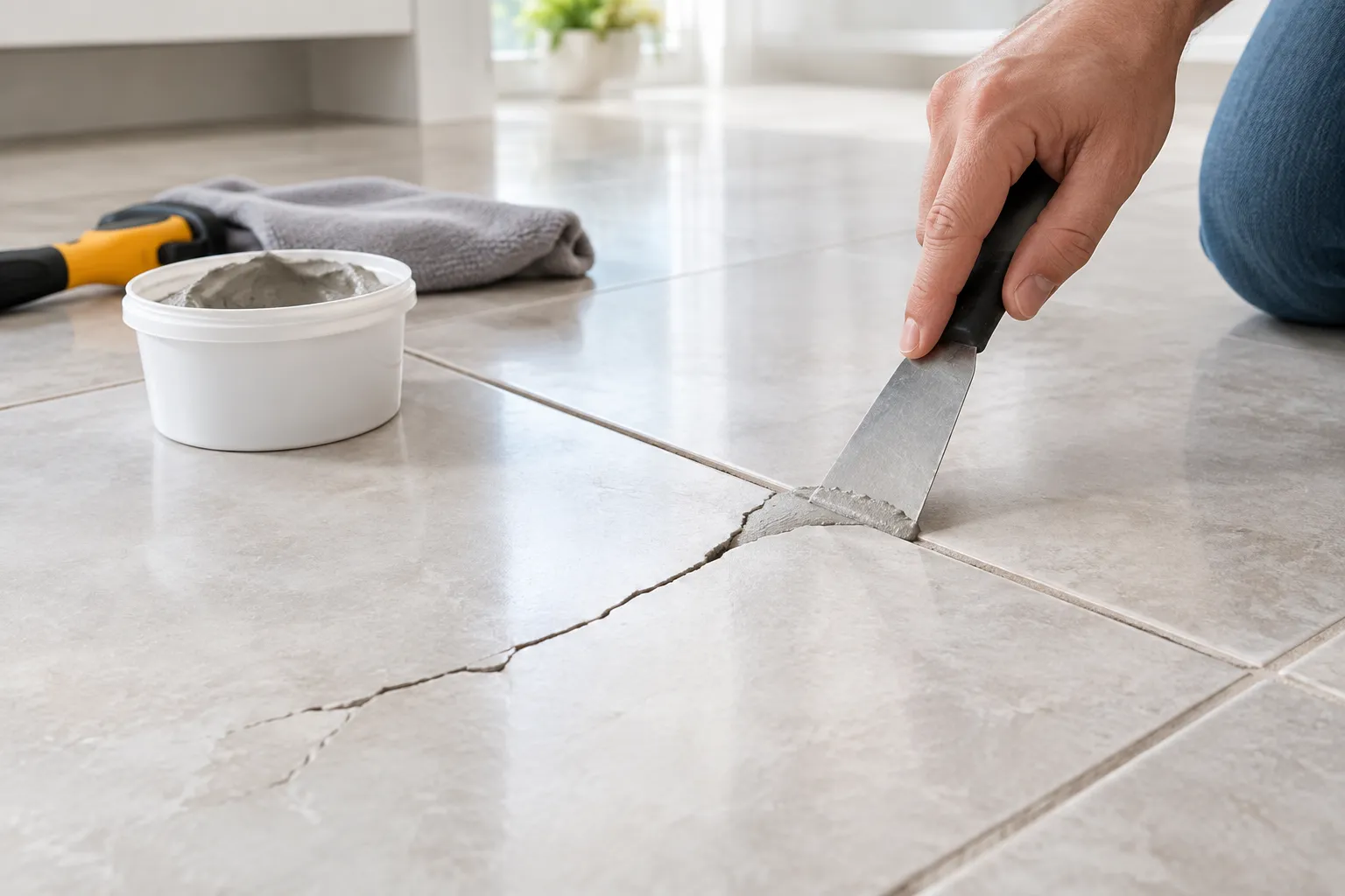 cracked floor tile repair